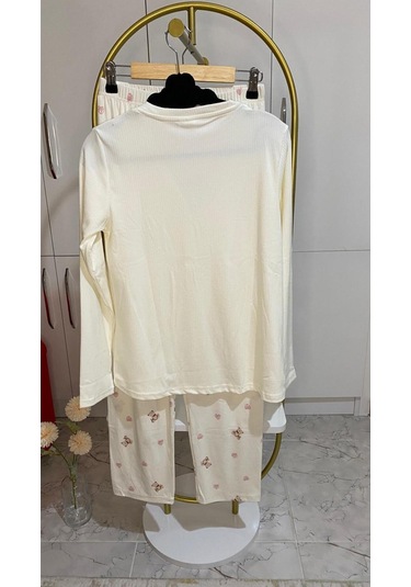 Kaşkorse Pijama Takımı Beyaz