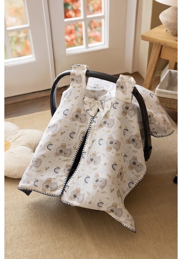 Lizayn Home Pamuklu Çift Taraflı Müslin Puset Örtüsü Lacivert