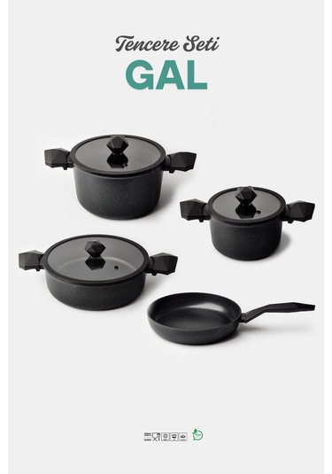 Gal 7 Parça Tencere Seti Siyah