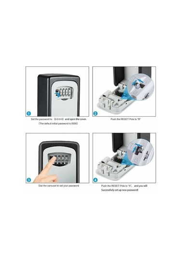 Ximistore9 Tam Metal Gri Duvar Tipi Anahtar Sandığı, Dijital Şifre Korumalı, İç/diş Mekanlar, Garaj, Bahçe, Mağaza Uygun - 903 Model