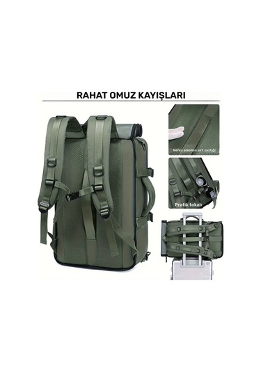 Honeybeeshop Küçük Boy Açık Gri Büyük Kapasiteli Usb Şarj Portlu Okul Seyahat Sırt Çantası