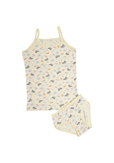 Kota 3406x6 Kız Çocuk 6'lı Karışık Desen İp Askılı Atlet Külot Takım-renkli Asorti