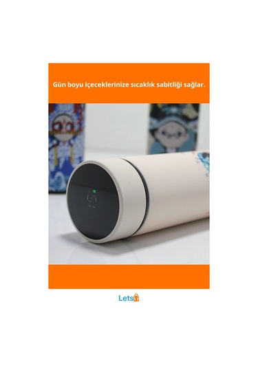 Dijital Göstergeli Paslanmaz Çelik Termos 500 Ml Çok Renkli