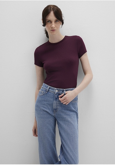 Mavi - Bordo Basic Tişört 1613081-70434 Bordo