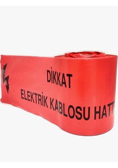 Melzo Dikkat Elektrik Kablosu Hattı Bandı Emniyet Şeridi 15cm X 2