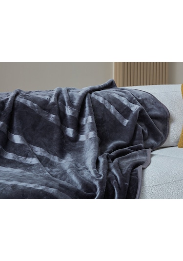 Doqu Embos Battaniye Perlina Çift Kişilik Gri