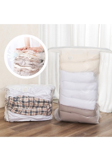 Xiyyadms Ev İçin Hava Alma Gerektirmeyen Vakum Sıkıştırma Çantası - Kıyafet, Battaniye Saklama İçin 80x100x38cm立体model Beyaz