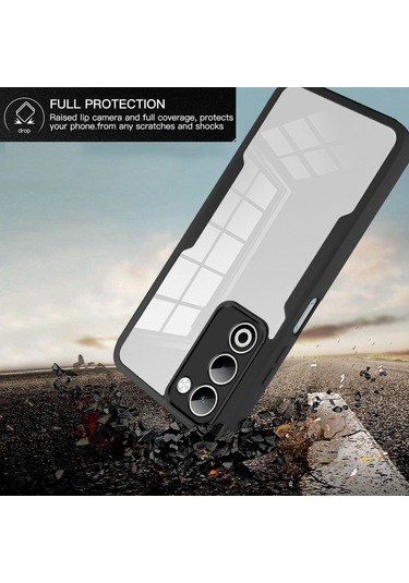 Oppo A5 5g/ Oppo A5 Kılıfı Akrilik + Tpu Şeffaf Telefon Kılıfı Ve Pet Ekran Filmi - Mavi Mavi