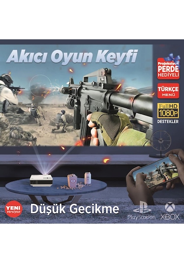 Vankyo Leisure 410 5G WiFi 1080P Destekli 240" Dahili Hoparlör PS5/PS4/XBOX/HDMI Projeksiyon Cihazı