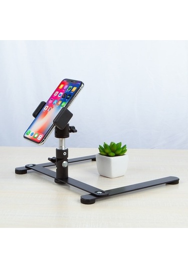 Createtech 360 Derece Metal Tepe Taban Masaüstü Telefon Tutucu, Minimalist Tasarım