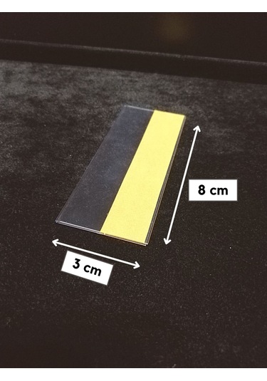 10 Ad Pvc Etiketlik Yapışkanlı 8x3 Cm Raf Etiket Cebi Yapışkanlı