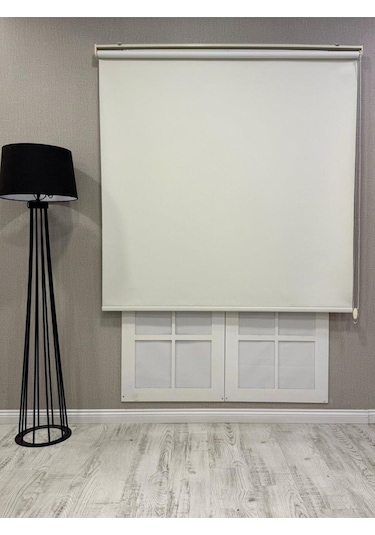 %100 Işık Geçirmez Blackout Stor Perde Krem Krem