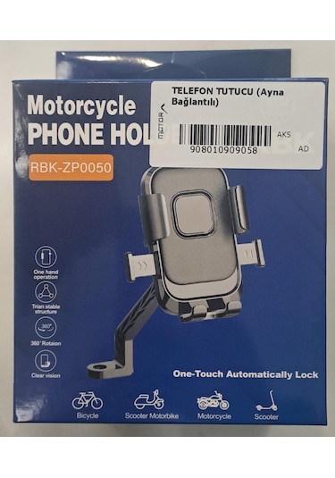 Motorsiklet - Bisiklet Telefon Tutucu Ayna Bağlantılı