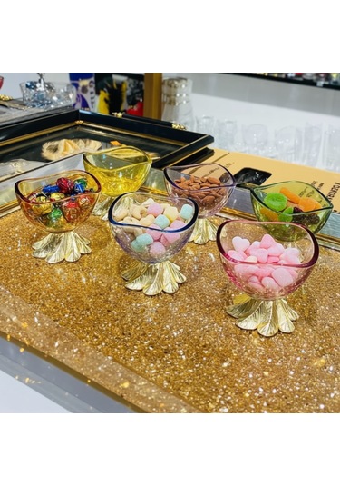 Aymın Kristal 6 Lı Asorti Lokumluk Seti Çok Renkli