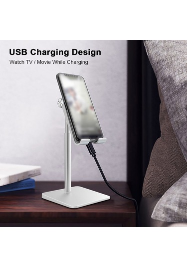 Singree Evrensel Masaüstü Telefon Ve Tablet Standı - Ayarlanabilir Açı, Kaymaz Taban, Şarj Deliği