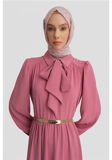 Armine Seyyar Yaka Kurdeleli Elise 25y9016 Sümbül Pembe