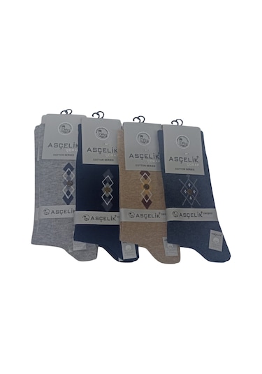 Asçelik 4 Lü Dikişsiz Aksesuarlı Erkek Çorap Çok Renkli