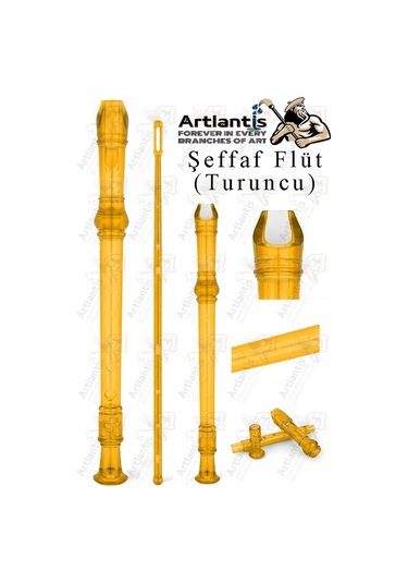 Şeffaf Flüt Blok 1 Adet Renkli Blok Fülüt Şeffaf Abs Plastik 3 Parça Kaliteli Net Ve Yüksek Ses Kalitesi Fülüt Turuncu