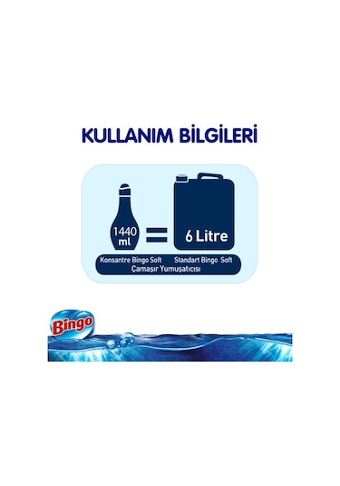 Bingo Soft Konsantre Çamaşır Yumuşatıcısı Manolya Bahçesi 4 x 1440 ML