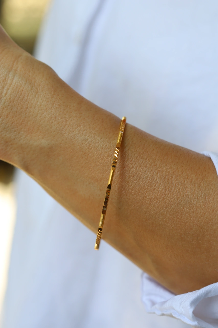 10 Gram 22 Ayar Altın Yatırımlık Kalemli Ajda Bilezik İşçiliksiz Blzk220001