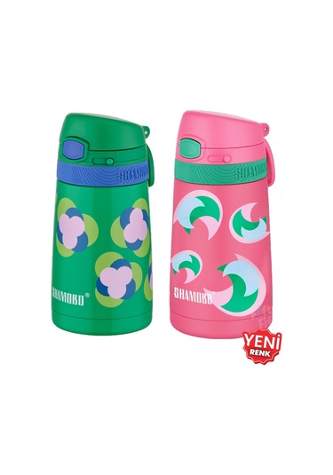Shamobo 2li Set Pipetli Çelik Termos 350ml -6 Saat Isı Yalıtımı- Yeşil