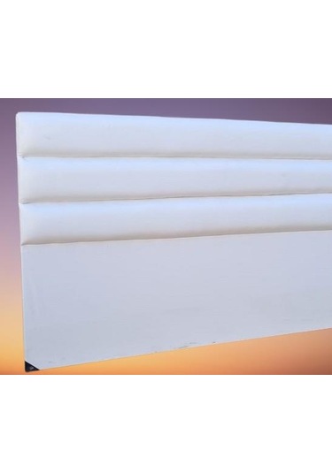 Başlık Dk Çift Kişilik 150'lık Model Suni Deri Beyaz Kumaş Dolgun Dilimli El Yapım