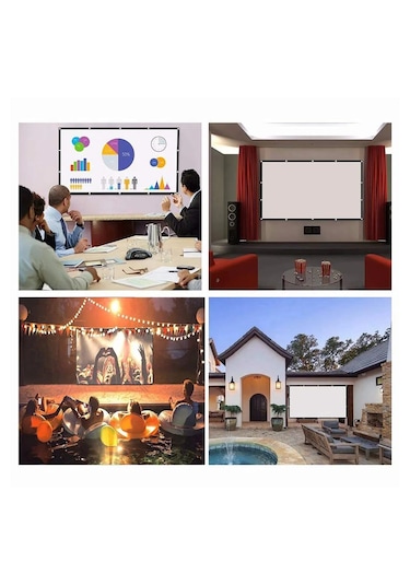 Havit Pa301 100 Inç Siyah Çerçeveli Duvar Tipi Projeksiyon Perdes