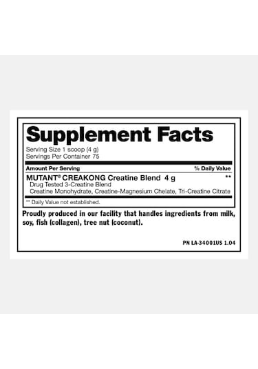Mutant Creakong - Adv Creatine Monohydrate - Creatine Malate 75 300 G