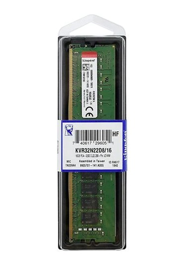 Kıngston Kvr32n22d8/16, 16gb, 3200mhz, Ddr4, Cl22, Desktop Ram