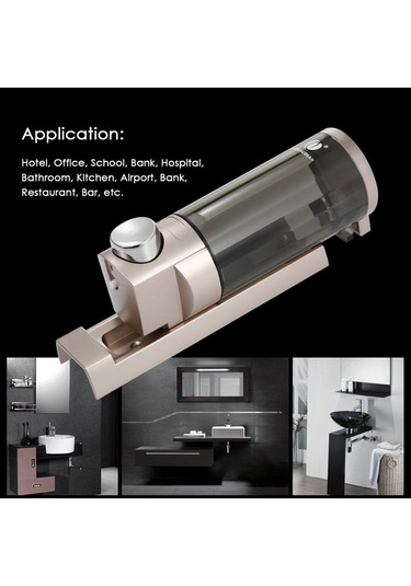 Ulzyvf Duvar Tipi 300ml Şampuan & Sıvı Sabun Dispanseri - Kilitli, Şeffaf, Çok Amaçlı Şampanya Altın Şampanya Altın