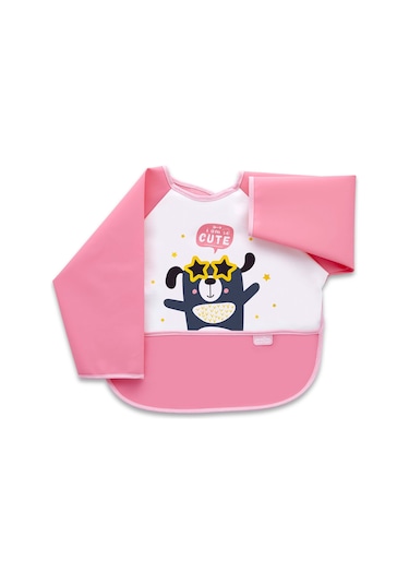 BabyJem 034 Bebek Poli Muşamba Kollu Önlük Pembe