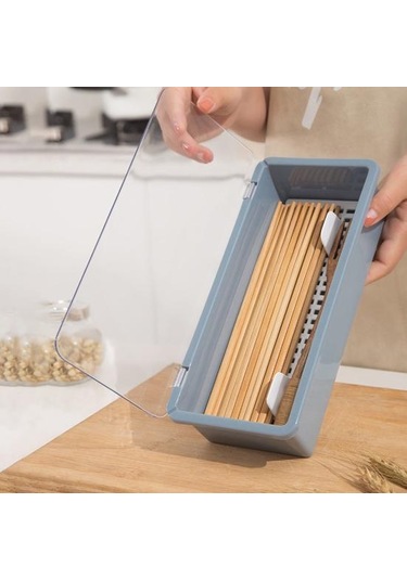 Gri Drenaj Bölme Çubuklarını Saklama Kutusu Dayanıklı Anti-kirli Toz Geçirmez Kaşık Çatal Kaşık Kabı