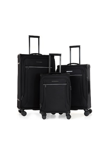 Verage Gm21002w Kumaş 3 Lü Valiz Seti-siyah Siyah