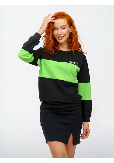 Lan S.a.r.o. Oversize Sweatshirt Büyük Beden İç Astarı Olmayan 74089795 Yeşil