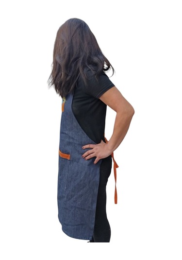 Anneler Günü Kim İlkbahar Çiçekleri Nakışlı Keten, Chef Mutfak Önlüğü Çok Renkli