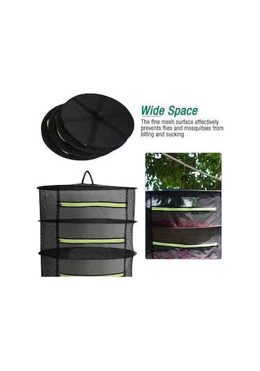 4 Seviyeli Bitki Kurutma Filesi Yeşil Yeşil