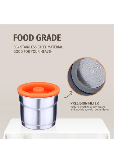 Leezsing Paslanmaz Çelik Kahve Kapsülü Yeniden Doldurulabilir Kahve Kapsülleri Espresso Kapsülleri İlly Kahve Makinesiyle Uyumlu