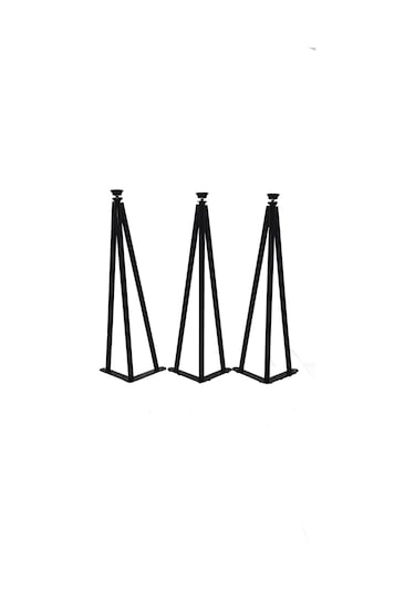 Dekoratif Metal Boru Firkete Sehpa Ayağı 41 CM - 3 Adet