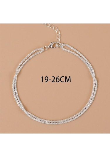 Novahub Altın Gümüş Renk Bling Çift Katmanlı Halhal Moda Basit Mizaç Köpüklü Halhal Doğum Günü Hediyesi Kadınlar İçin Kıdemli Takı Aksesuarları Altın