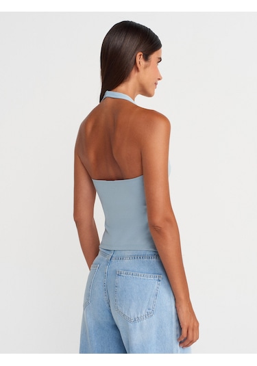Dilvin 31753 Halter Yaka Top-koyu Mavi Koyu Mavi