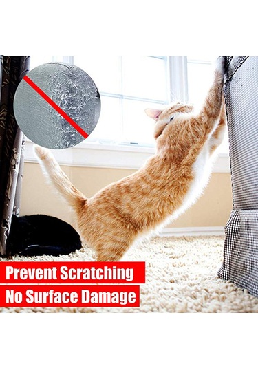 Geeroyoo Kediler İçin Mobilya Koruma Bandı - Çizik Önleyici Çift Taraflı Yapışkan Film, 4 İnç Genişlik, L Boy