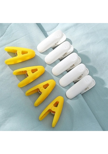 Sarı-5 Adet-5 Adet Plastik Küçük Klip Rüzgar Geçirmez Klip Kurutma Mandal İç Çorap Depolama Yorgan Elbise Kurutma Klipsi Elbise Mandalları