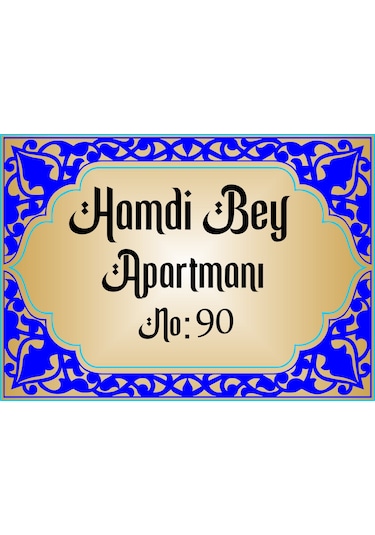 Apartman İsim Levhası Mod12 Parlak Aliminyum Levhaya Baskılı