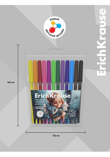 Erichkrause Magic Pet 12 Renkli Keçeli Kalemler 271234351