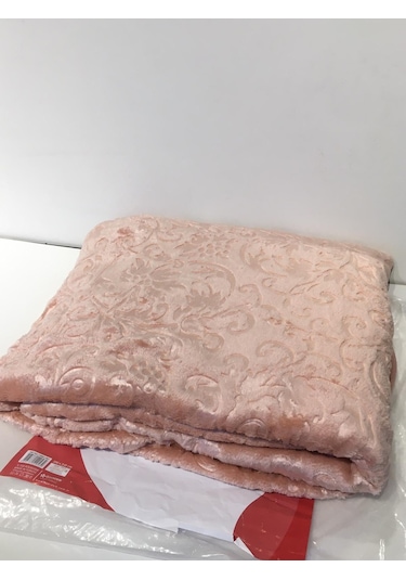 Padişah Desenli Açık Pembe Çift Kişilik Battaniye Açık Pembe