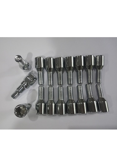 Allen-12 Başlı Krom Kaplı Bijon M12X1.25. DİŞ=28 MM TAM BOY 55 MM