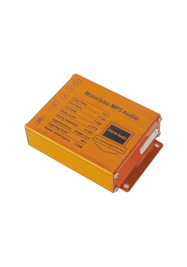 Moly Mp3 Çalar + Fm Radyo + Güvenlik Alarmı + Kablosuz Kumanda, Siyah 12v, 2x10w Motosiklete Uygun