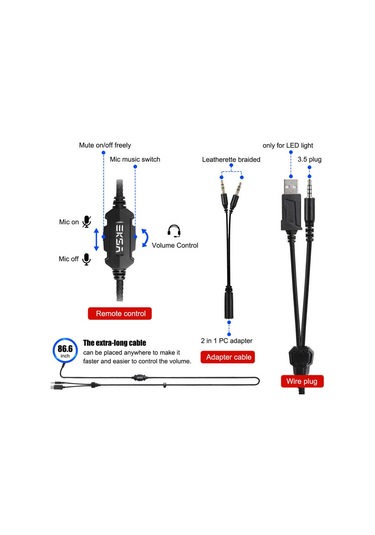 Eksa E3000 3.5 Mm Kulak Üstü Kablolu Oyuncu Kulaklık