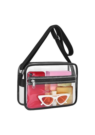 Dofolink Stadyum Onaylı Şeffaf Tek Omuz Çanta - Spor, Konser, Seyahat İçin Dayanıklı, Su Geçirmez Pvc Materyal Ve Ayarlanabilir Askı Çok Renkli