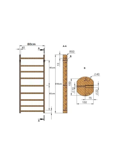 Tırmanma Merdiveni-Ahşap Duvar Barı-İsveç Tırmanma Duvarı Ahşap Merdicen Çok Renkli